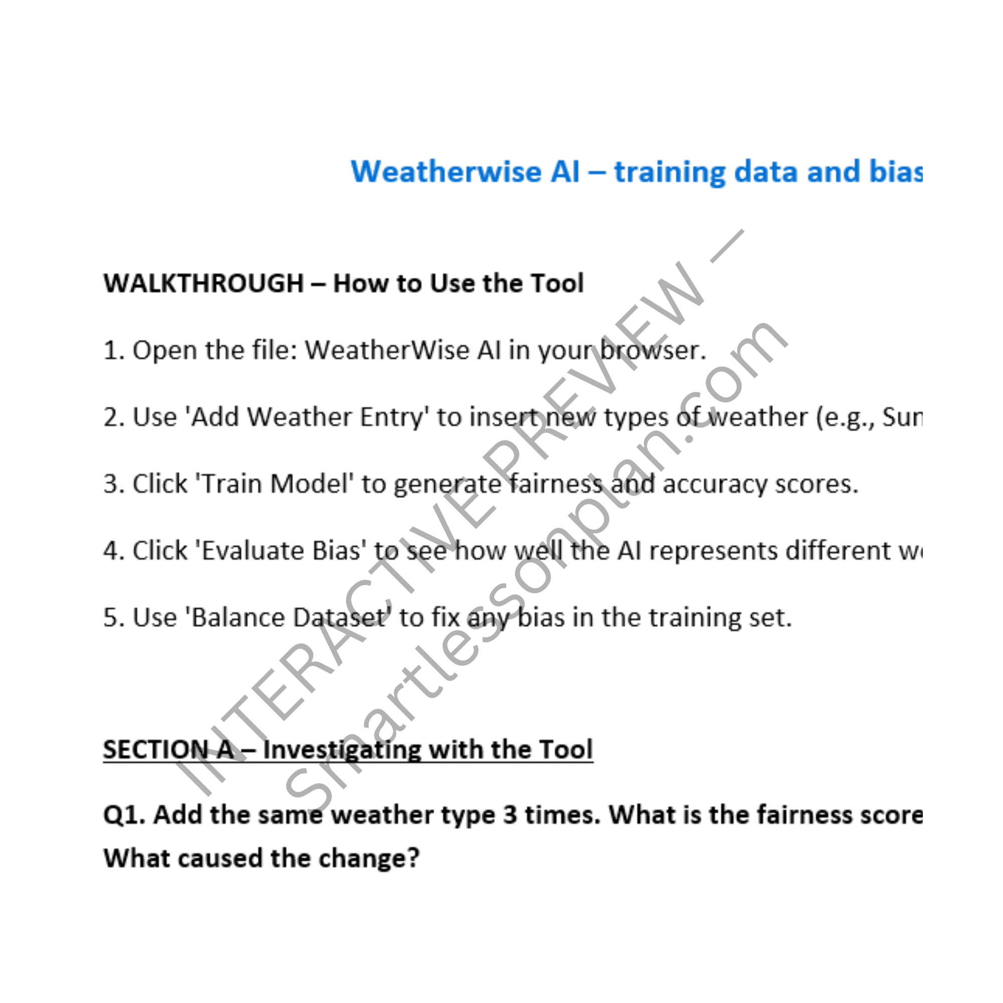 AI2: Lesson 4 Training AI and Bias The Importance of Data