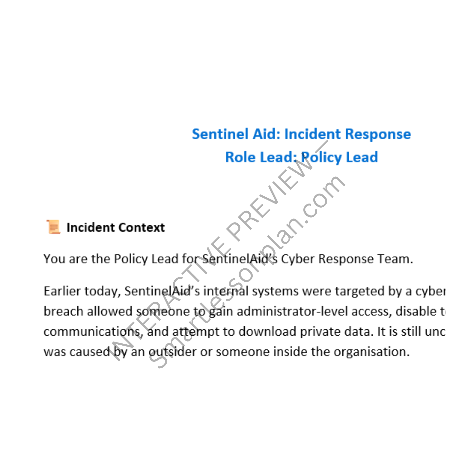 DF3: Lesson 6 Coordinating a Cybersecurity Incident Response Team