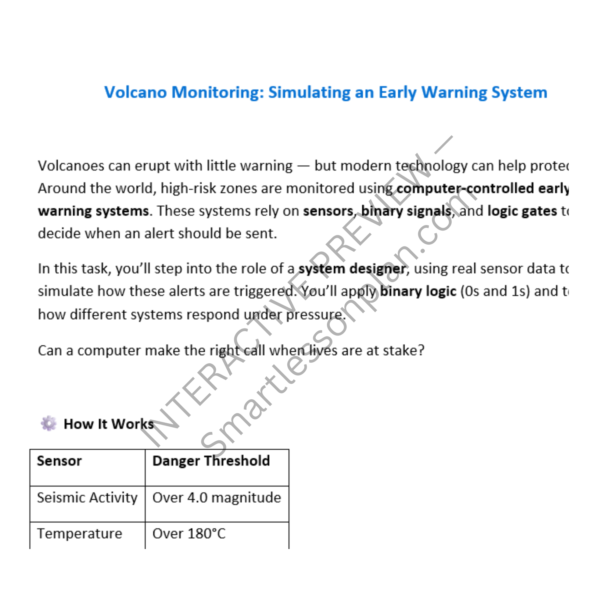 ST1: Lesson 2 Volcano Monitoring System