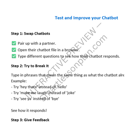 AI1: Lesson 3 Talk to Me - Building Smarter Chatbots