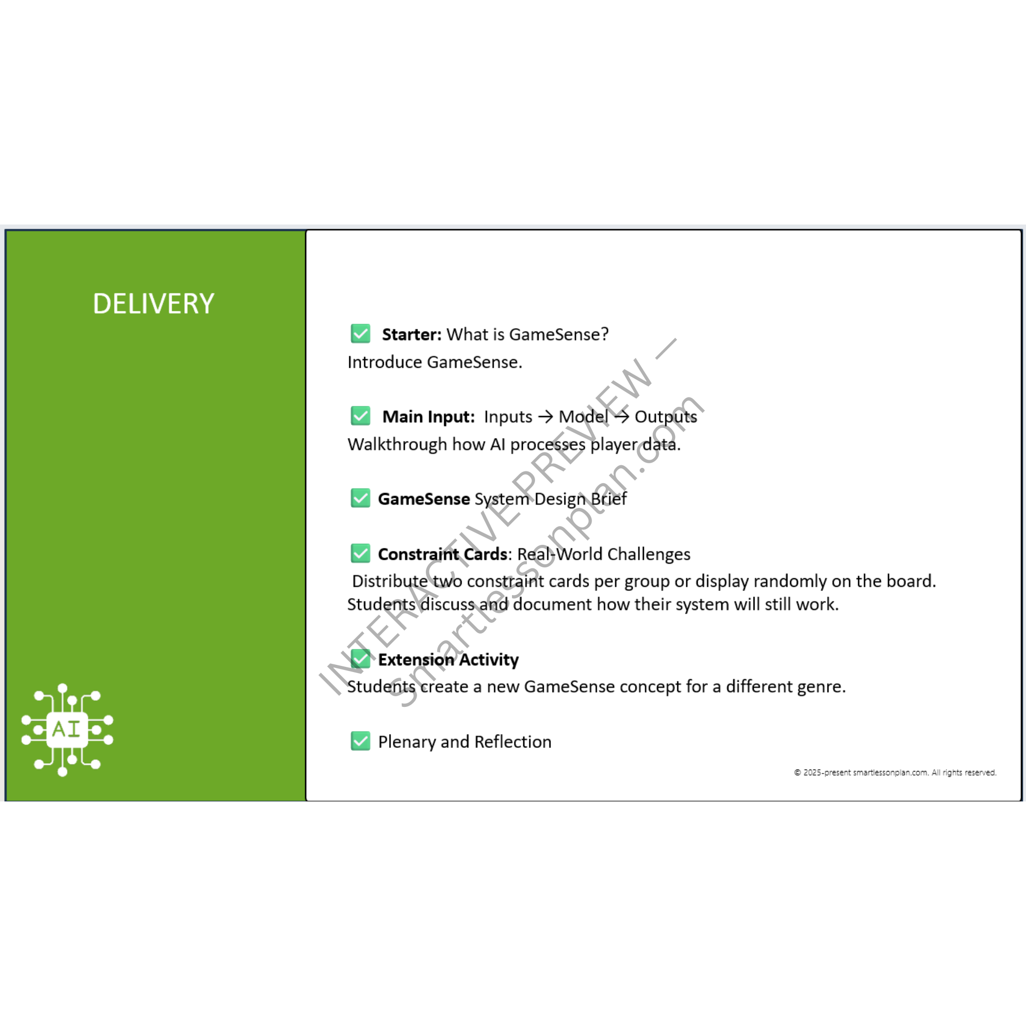 AI2: Lesson 5 GameSense (1 out of 2) - Blueprint for Intelligence