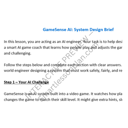 AI2: Lesson 5 GameSense (1 out of 2) - Blueprint for Intelligence