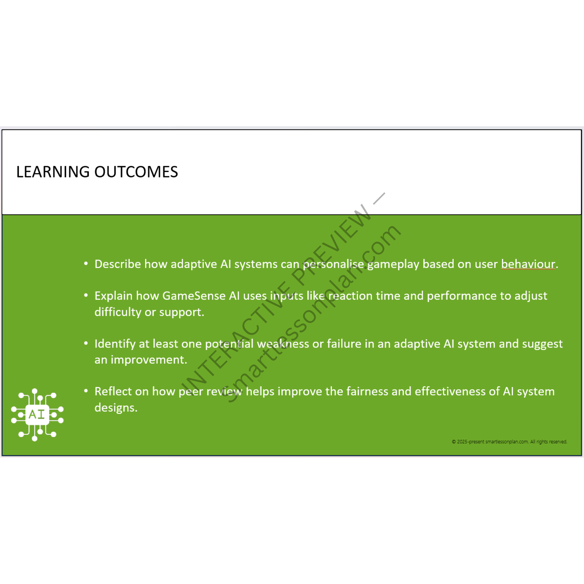 AI2: Lesson 6 GameSense (2 out of 2) - Stress testing smart systems